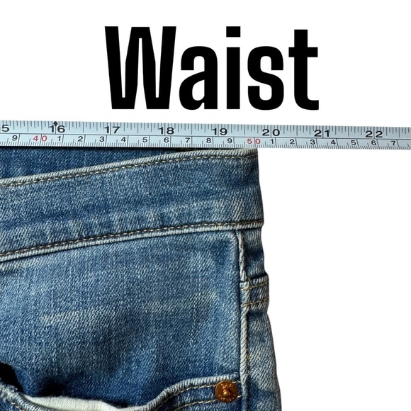 Gap True Skinny Ankle distressed denim jeans raw hem women’s 34 R medium indigo - Picture 10 of 14